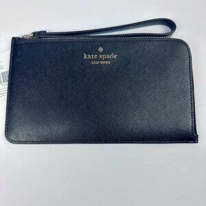 Kate Spade Lucy Medium Zip Wristlet – Saffiano Leather Black
